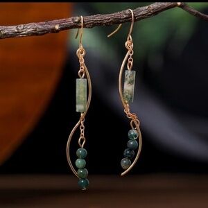 3/$20 Bohemian Beaded Curved Dangle Earrings
